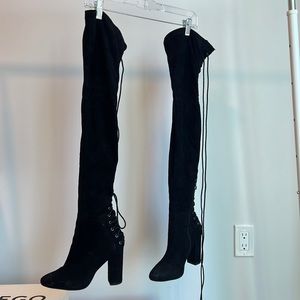 Lace up over the knee boots